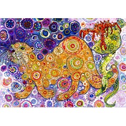 Grafika (t-00899) - Sally Rich: "Otters Catch" - 2000 pièces