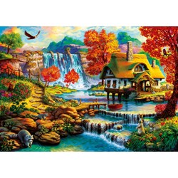 Bluebird Puzzle (70339) - "Country House by the Water Fall" - 1000 pièces