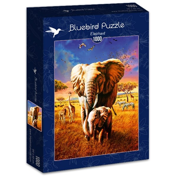 Bluebird Puzzle (70314) - Adrian Chesterman: "Elephant" - 1000 pièces
