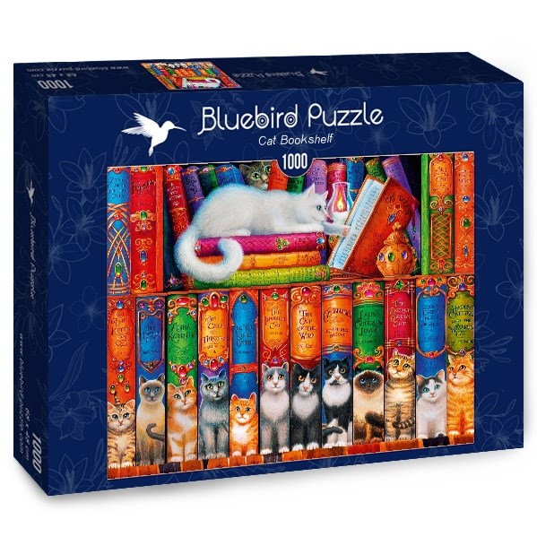 Bluebird Puzzle (70344) - Randal Spangler: "Cat Bookshelf" - 1000 pièces