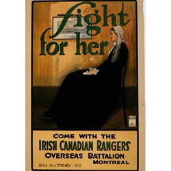 Grafika (00298) - "Fight for Her, World War I recruitment poster from Canada" - 1000 pièces