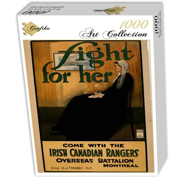 Grafika (00298) - "Fight for Her, World War I recruitment poster from Canada" - 1000 pièces