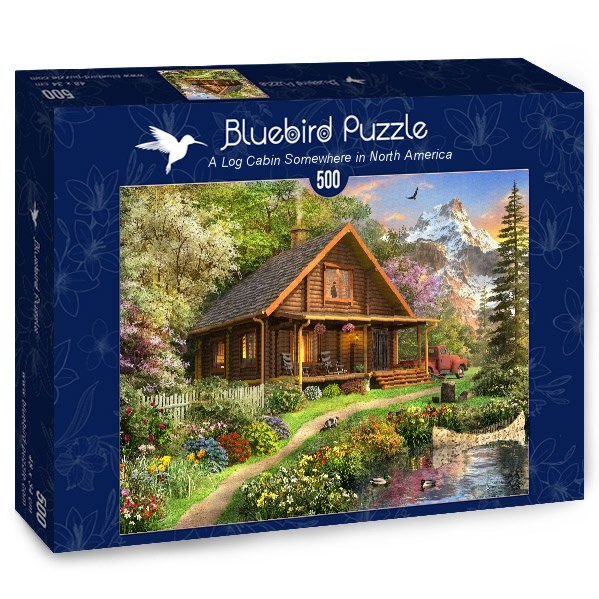 Bluebird Puzzle (70118) - Dominic Davison: "A Log Cabin Somewhere in North America" - 500 pièces