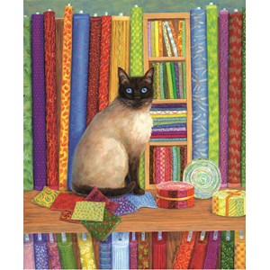 SunsOut (31616) - Linda Elliott: "Quilt Shop Cat" - 1000 pièces