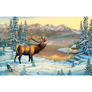SunsOut (29015) - Sam Timm: "Elk By The Cabin" - 1000 pièces