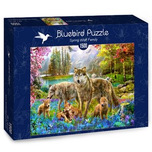 Bluebird Puzzle (70195) - Jan Patrik Krasny: "Spring Wolf Family" - 1500 pièces