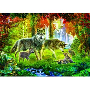 Bluebird Puzzle (70156) - Jan Patrik Krasny: "Summer Wolf Family" - 1000 pièces