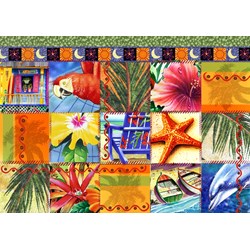 Bluebird Puzzle (70081) - James Mazzotta: "Tropical Quilt Mosaic" - 1500 pièces
