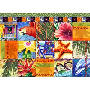 Bluebird Puzzle (70081) - James Mazzotta: "Tropical Quilt Mosaic" - 1500 pièces