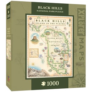 MasterPieces (71798) - "Black Hills Map" - 1000 pièces