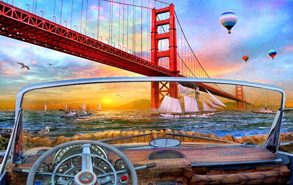 SunsOut (50069) - Dominic Davison: "Golden Gate Adventure" - 550 pièces