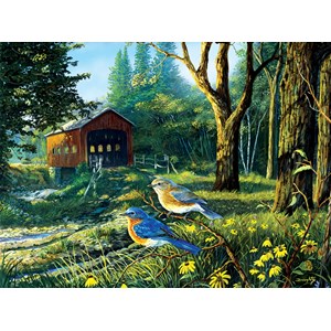 SunsOut (71108) - Terry Doughty: "Sleepy Hollow Blue Birds" - 1000 pièces