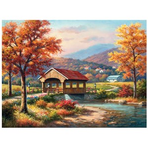 SunsOut (36608) - Sung Kim: "Fall at the Covered Bridge" - 1000 pièces