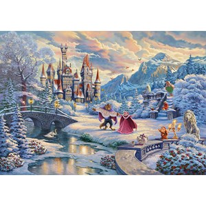 Schmidt Spiele (59671) - Thomas Kinkade: "Disney Beauty and the Beast Magical Winter Evening" - 1000 pièces