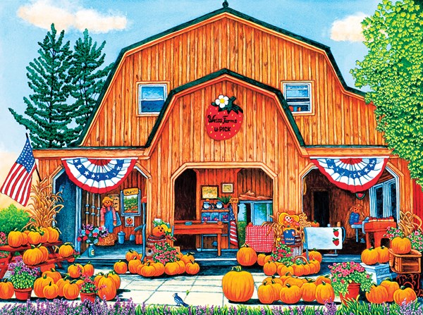 SunsOut (32710) - Thelma Winter: "Weiss Farm Pumpkins" - 500 pièces