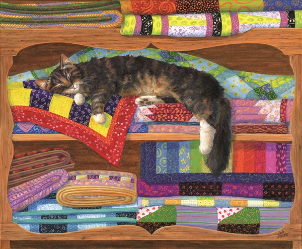 SunsOut (31649) - Linda Elliott: "Quilt Cupboard" - 1000 pièces