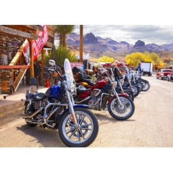 Bluebird Puzzle (70067) - "Rt 66 Fun Run Oatman Motorcycles 4-16 8377" - 1000 pièces