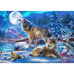 Bluebird Puzzle (70147) - Jan Patrik Krasny: "Winter Wolf Family" - 1500 pièces