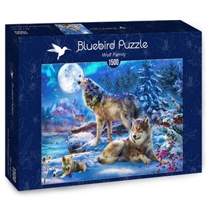 Bluebird Puzzle (70147) - Jan Patrik Krasny: "Winter Wolf Family" - 1500 pièces