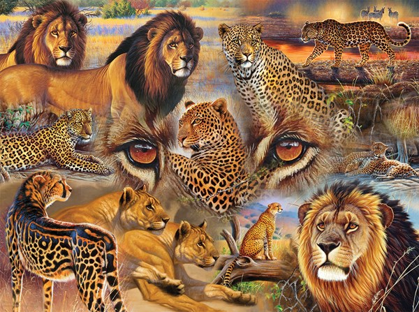 SunsOut (70934) - Janet Stever: "Big Cats of the Plains" - 500 pièces