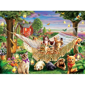 SunsOut (51830) - "Kittens Puppies and Butterflies" - 500 pièces