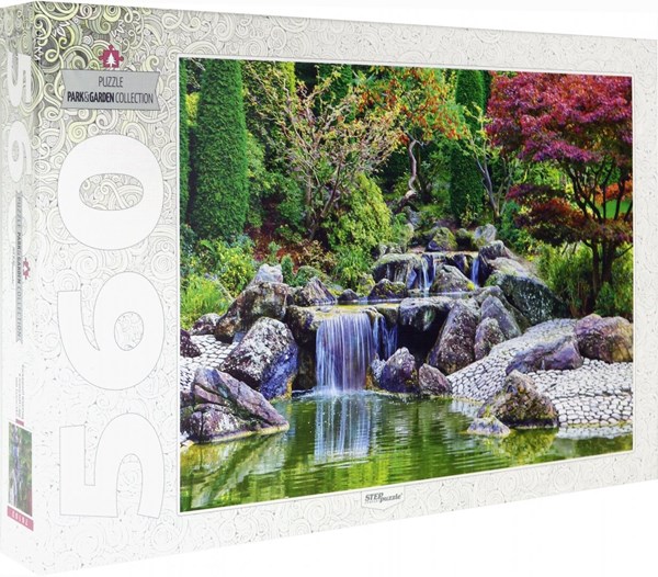 Step Puzzle (78103) - "Waterfall At Japanese Garden, Bonn, Germany" - 560 pièces
