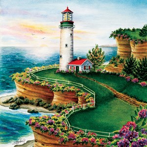 SunsOut (45622) - "Lighthouse Sunset" - 500 pièces