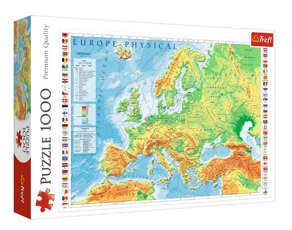 Trefl (10605) - "Europe Physical Map" - 1000 pièces