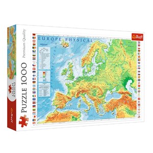 Trefl (10605) - "Europe Physical Map" - 1000 pièces