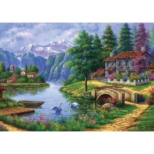 Art Puzzle (5371) - "Lake Village" - 1500 pièces
