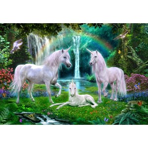 Bluebird Puzzle (70386) - Jan Patrik Krasny: "Rainbow Unicorn Family" - 260 pièces