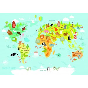 Bluebird Puzzle (70357) - Olga Utchenko: "World Map for Kids" - 150 pièces