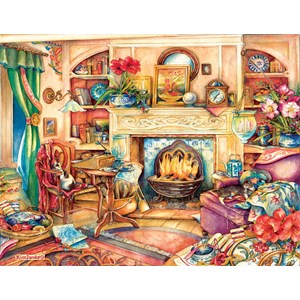 SunsOut (23447) - Kim Jacobs: "Fireside Embroidery" - 1000 pièces