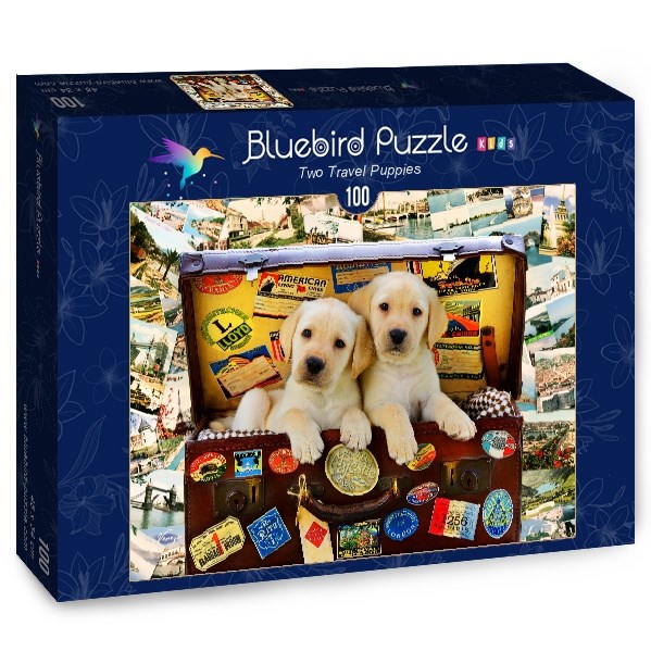 Bluebird Puzzle (70398) - Greg Cuddiford: "Two Travel Puppies" - 100 pièces