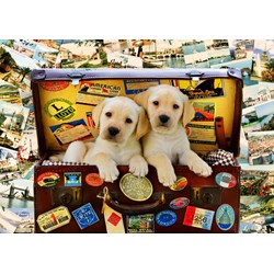 Bluebird Puzzle (70398) - Greg Cuddiford: "Two Travel Puppies" - 100 pièces
