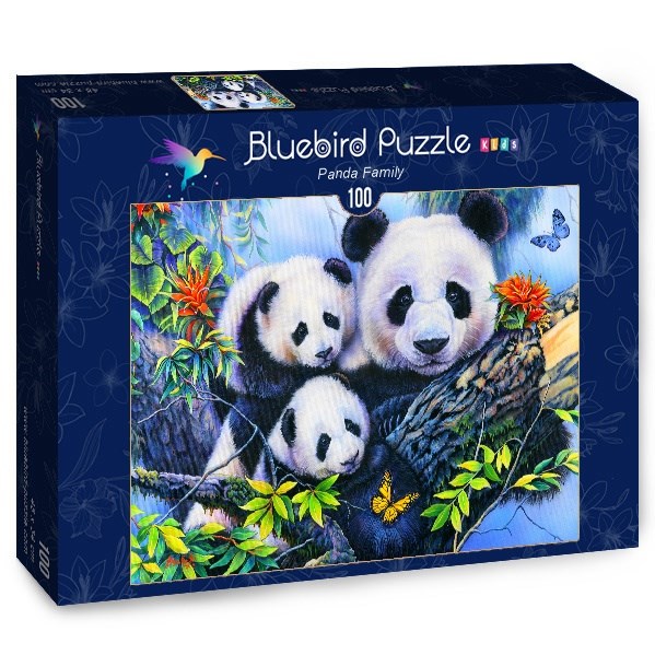 Bluebird Puzzle (70395) - Jenny Newland: "Panda Family" - 100 pièces