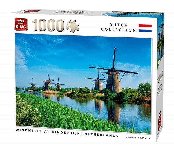 King International (55885) - "Windmills Kinderdijk Netherlands" - 1000 pièces
