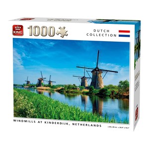 King International (55885) - "Windmills Kinderdijk Netherlands" - 1000 pièces