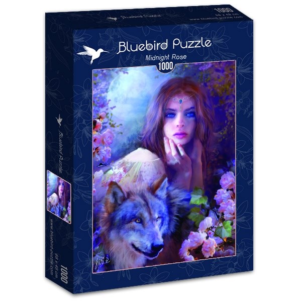 Bluebird Puzzle (70172) - Bente Schlick: "Midnight Rose" - 1000 pièces