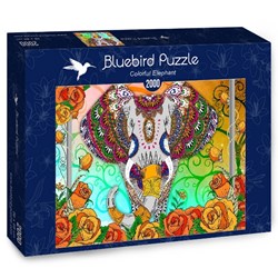 Bluebird Puzzle (70002) - "Colorful Elephant" - 2000 pièces
