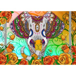 Bluebird Puzzle (70002) - "Colorful Elephant" - 2000 pièces