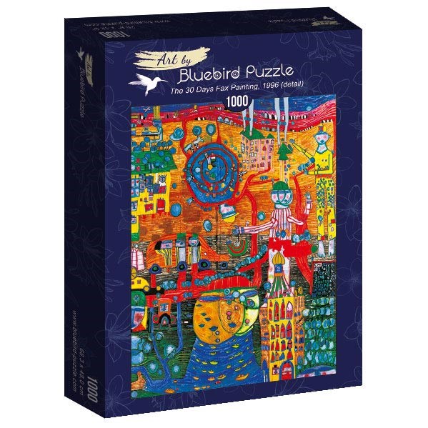 Bluebird Puzzle (60064) - Friedensreich Hundertwasser: "The 30 Days Fax Painting, 1996" - 1000 pièces