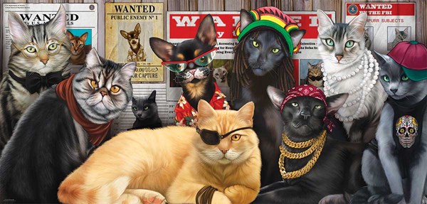 SunsOut (49012) - Lucia Guarnatta: "Cat Lineup" - 1000 pièces