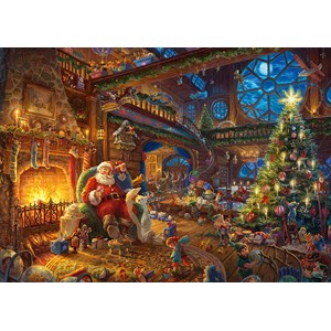 Schmidt Spiele (59494) - Thomas Kinkade: "Santa Claus and His Secret Helper" - 1000 pièces