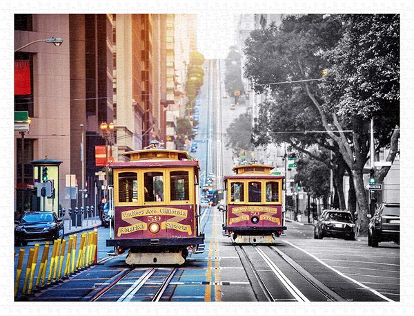 Pintoo (h2044) - "Cable Cars on California Street, San Francisco" - 1200 pièces