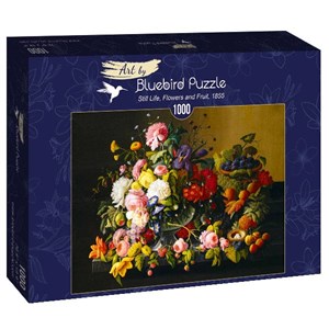 Bluebird Puzzle (60030) - Severin Roesen: "Still Life, Flowers and Fruit, 1855" - 1000 pièces