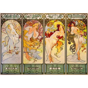 Bluebird Puzzle (60056) - Alphonse Mucha: "Four Seasons, 1900" - 1000 pièces