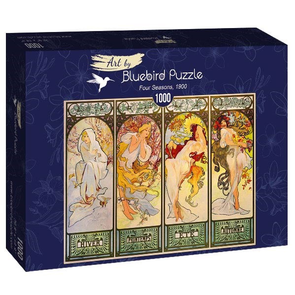Bluebird Puzzle (60056) - Alphonse Mucha: "Four Seasons, 1900" - 1000 pièces