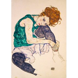 Bluebird Puzzle (60092) - Egon Schiele: "Seated Woman with Legs Drawn Up, 1917" - 1000 pièces