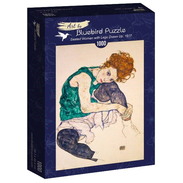 Bluebird Puzzle (60092) - Egon Schiele: "Seated Woman with Legs Drawn Up, 1917" - 1000 pièces